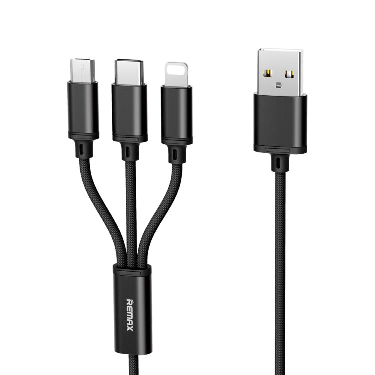 REMAX RC-131TH 1m 2.8A 3-in-1 USB to 8ピン & USB-C / Type-C & Micro USB 充電ケーブル