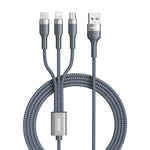 REMAX RC-070TH 1.2m 2A 3-in-1 USB to 8ピン & USB-C / Type-C & Micro USB 充電ケーブル