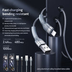 REMAX RC-124i 1m 2.4A USB to 8ピン アルミ合金編組高速充電データケーブル iPhone、iPad用 8ピン