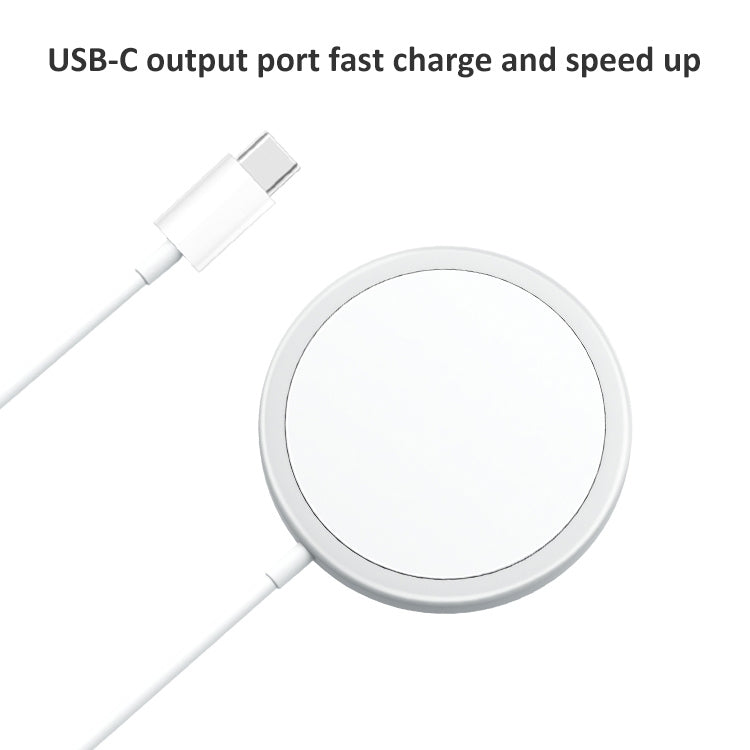 OJD-63 15W アルミ合金スタイル丸型 Magsafe マグネット式ワイヤレス充電器、マグネット付き