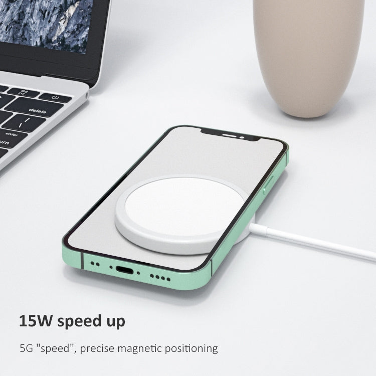 OJD-63 15W アルミ合金スタイル丸型 Magsafe マグネット式ワイヤレス充電器、マグネット付き