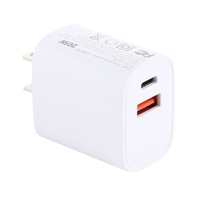 T085 20W USB + Type-C 急速充電 トラベル電源アダプター、EUプラグ、IP8G0711EU、IP8G0711US