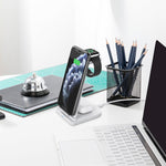 HQ-UD21 3-in-1 折りたたみ式スマホ・時計多機能充電スタンド ワイヤレス充電器 iPhone＆Apple Watch＆AirPods対応、HQ-UD21