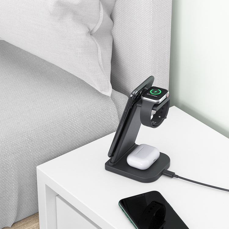HQ-UD21 3-in-1 折りたたみ式スマホ・時計多機能充電スタンド ワイヤレス充電器 iPhone＆Apple Watch＆AirPods対応、HQ-UD21