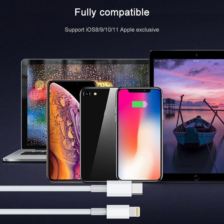AWEI CL-68 3A Type-C / USB-C から 8ピン PD急速充電データケーブル、長さ：1m