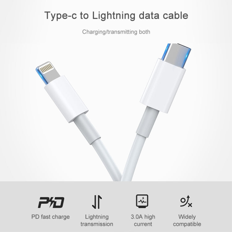 AWEI CL-68 3A Type-C / USB-C から 8ピン PD急速充電データケーブル、長さ：1m