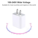PD 20W シングル USB-C / Type-C インターフェース トラベル充電器、USプラグ、20W USプラグ