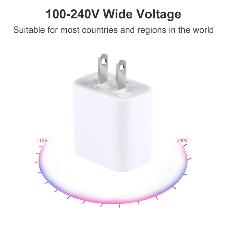PD 20W シングル USB-C / Type-C インターフェース トラベル充電器、USプラグ、20W USプラグ