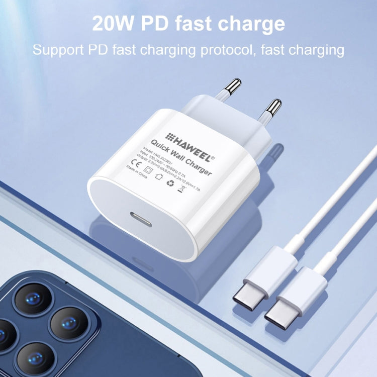 PD 20W シングル USB-C / Type-C インターフェース トラベル充電器、USプラグ、20W USプラグ