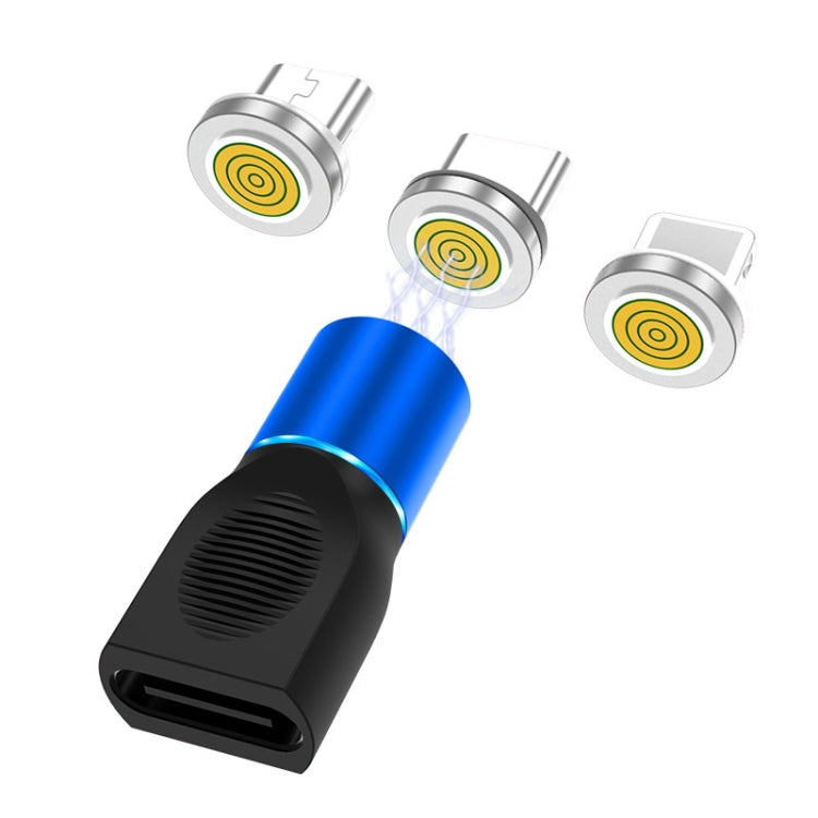 4-in-1 3A 8ピン＆USB-C / Type-C＆マイクロUSB亜鉛合金マグネティック充電ヘッド＋USB-C / Type-Cマグネティック充電アダプターセット、USB-C / Type-C