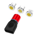 4-in-1 3A 8ピン＆USB-C / Type-C＆マイクロUSB亜鉛合金マグネティック充電ヘッド＋USB-C / Type-Cマグネティック充電アダプターセット、USB-C / Type-C