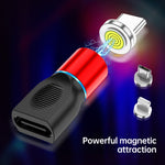 4-in-1 3A 8ピン＆USB-C / Type-C＆マイクロUSB亜鉛合金マグネティック充電ヘッド＋USB-C / Type-Cマグネティック充電アダプターセット、USB-C / Type-C