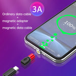 4-in-1 3A 8ピン＆USB-C / Type-C＆マイクロUSB亜鉛合金マグネティック充電ヘッド＋USB-C / Type-Cマグネティック充電アダプターセット、USB-C / Type-C