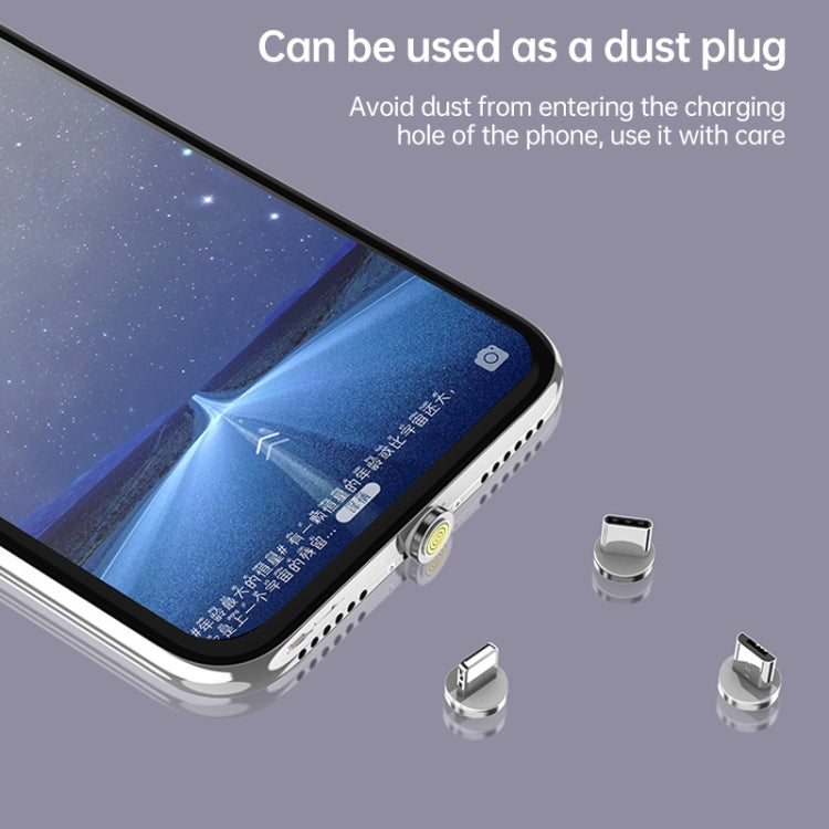 4-in-1 3A 8ピン＆USB-C / Type-C＆マイクロUSB亜鉛合金マグネティック充電ヘッド＋USB-C / Type-Cマグネティック充電アダプターセット、USB-C / Type-C