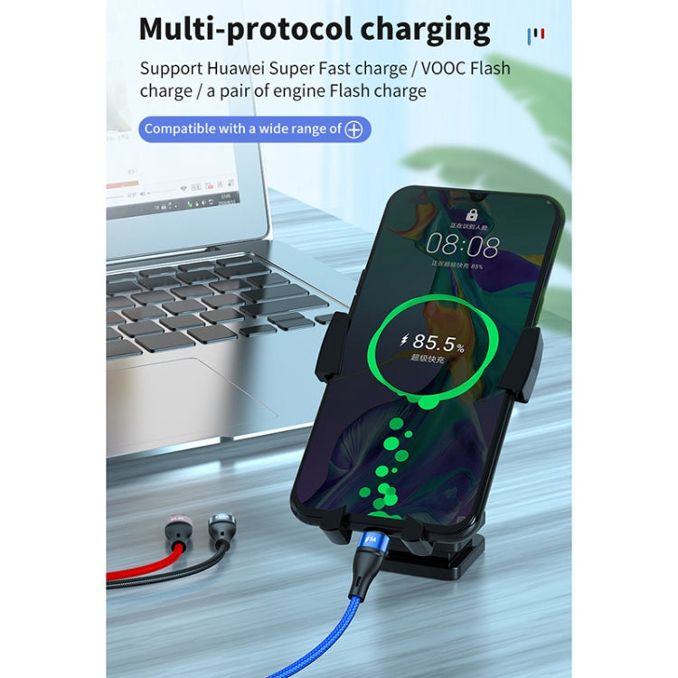 40W 5A USB to Micro USB + USB-C / Type-C + 8ピン 高速充電データケーブル、ケーブル長さ：1.2m、1.2m