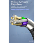 40W 5A USB to Micro USB + USB-C / Type-C + 8ピン 高速充電データケーブル、ケーブル長さ：1.2m、1.2m