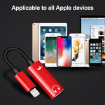 2-in-1 8ピンオスからデュアル8ピンメス 充電＆音楽再生用オーディオイヤホンアダプター、すべてのiOSシステム対応