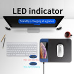 OJD-36 QI規格 10W ライティングワイヤレス充電器 ゴム製マウスパッド、サイズ：26.2 x 19.8 x 0.65cm