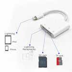 NK-101Y Pro 8ピン to 8ピン + SD + TFポート 3-in-1 カメラリーダーアダプター