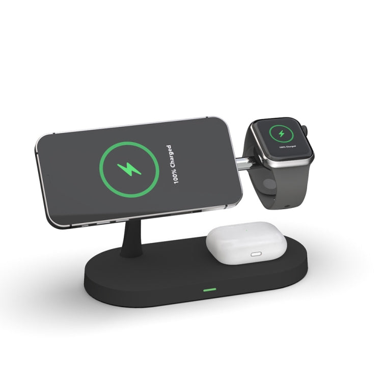 T268 5イン1 15W 多機能マグネティックワイヤレス充電器 iPhone 12シリーズ＆Apple Watch＆AirPods 1 / 2 / Pro対応、LEDライト付き