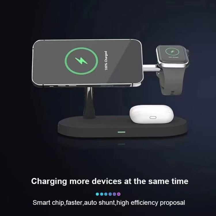 T268 5イン1 15W 多機能マグネティックワイヤレス充電器 iPhone 12シリーズ＆Apple Watch＆AirPods 1 / 2 / Pro対応、LEDライト付き