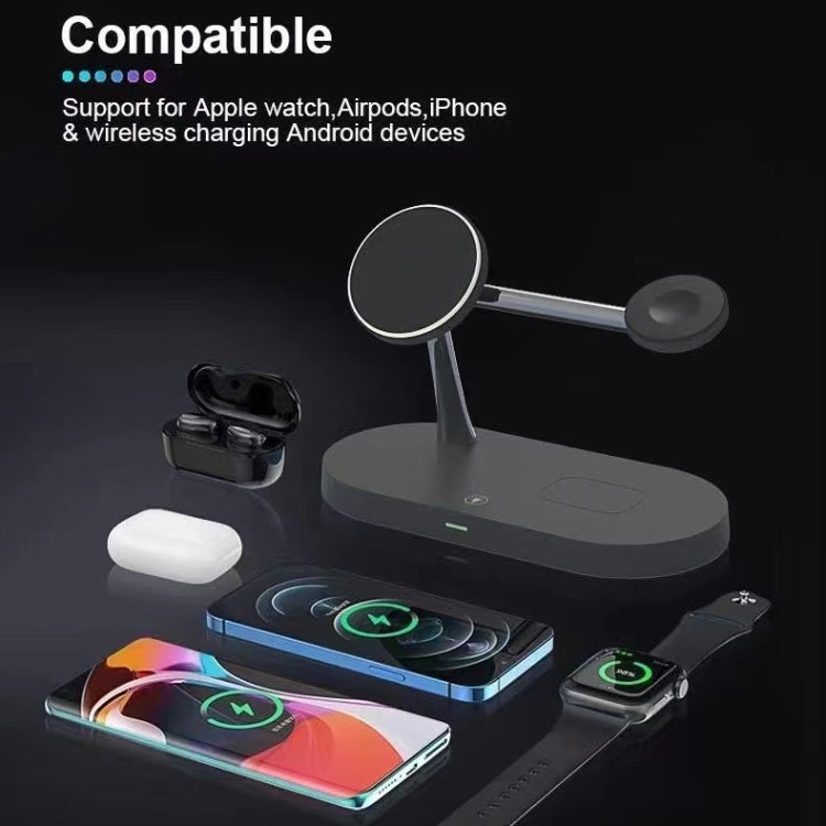 T268 5イン1 15W 多機能マグネティックワイヤレス充電器 iPhone 12シリーズ＆Apple Watch＆AirPods 1 / 2 / Pro対応、LEDライト付き
