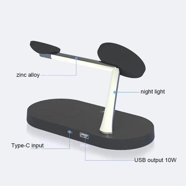 T268 5イン1 15W 多機能マグネティックワイヤレス充電器 iPhone 12シリーズ＆Apple Watch＆AirPods 1 / 2 / Pro対応、LEDライト付き
