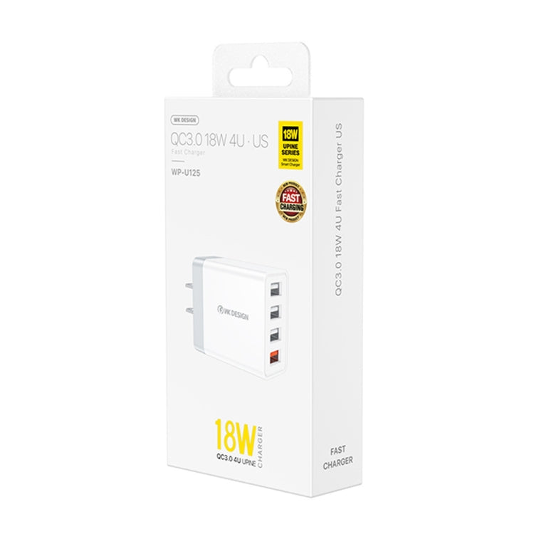 WK WP-U125 Youpinシリーズ 18W QC3.0 4 USBポート急速トラベル充電器、CNプラグ / USプラグ、CNプラグ / USプラグ