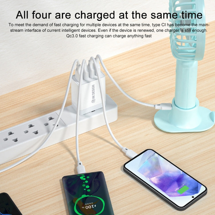 WK WP-U125 Youpinシリーズ 18W QC3.0 4 USBポート急速トラベル充電器、CNプラグ / USプラグ、CNプラグ / USプラグ