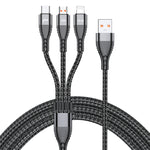 ADC-138 66W 3イン1 USBから8ピン＋Micro USB＋USB-C／Type-C高速充電編組データケーブル、ケーブル長さ：1.2m