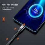 ADC-138 66W 3イン1 USBから8ピン＋Micro USB＋USB-C／Type-C高速充電編組データケーブル、ケーブル長さ：1.2m