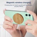 JYD01 15W Magsafe 丸型竹製マグネティックワイヤレス充電器