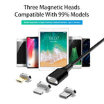 M11 5A USB to 8ピン ナイロン編みマグネットデータケーブル、ケーブル長さ：2m、8ピン