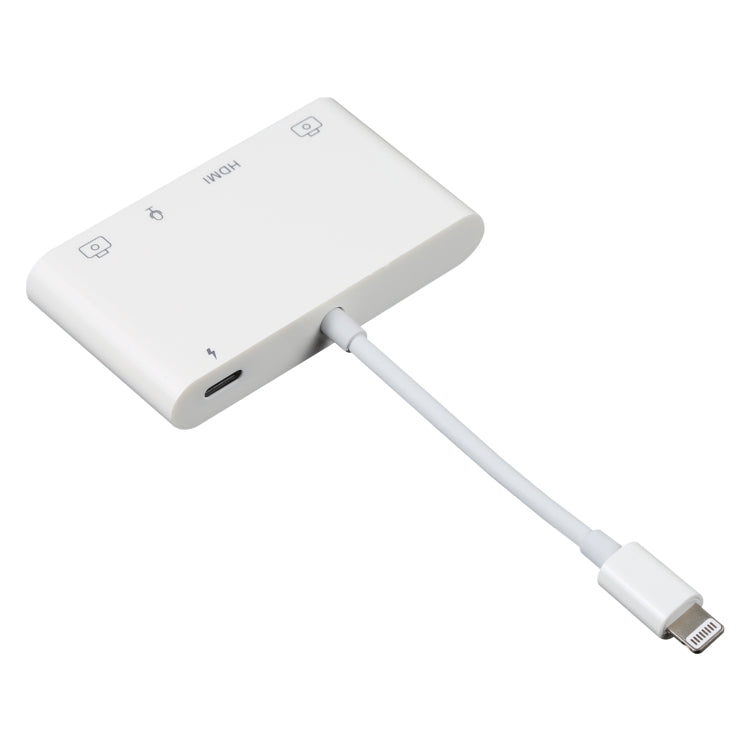 4イン1 8ピンからデュアルUSB＋3.5mm AUX＋HDMI OTGオーディオデジタルAVアダプター