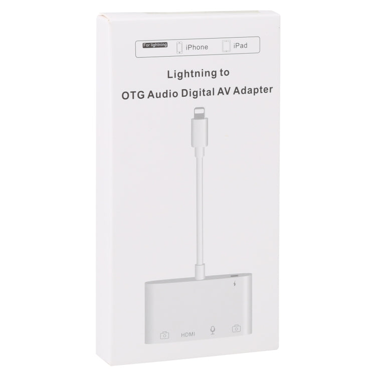 4イン1 8ピンからデュアルUSB＋3.5mm AUX＋HDMI OTGオーディオデジタルAVアダプター