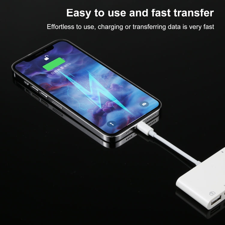 4イン1 8ピンからデュアルUSB＋3.5mm AUX＋HDMI OTGオーディオデジタルAVアダプター
