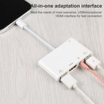 4イン1 8ピンからデュアルUSB＋3.5mm AUX＋HDMI OTGオーディオデジタルAVアダプター