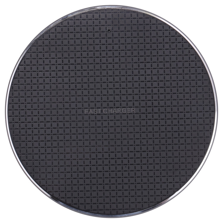 10W QI チェック柄丸型金属ワイヤレス充電器、10W 金属製