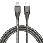ADC-009 USB-C / Type-Cから8ピン亜鉛合金ホース急速充電データケーブル、ケーブル長：1m、USB-C / Type-Cから8ピン