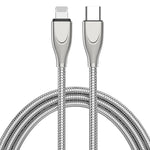 ADC-009 USB-C / Type-Cから8ピン亜鉛合金ホース急速充電データケーブル、ケーブル長：1m、USB-C / Type-Cから8ピン