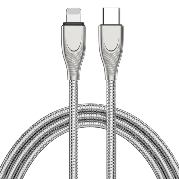ADC-009 USB-C / Type-Cから8ピン亜鉛合金ホース急速充電データケーブル、ケーブル長：1m、USB-C / Type-Cから8ピン