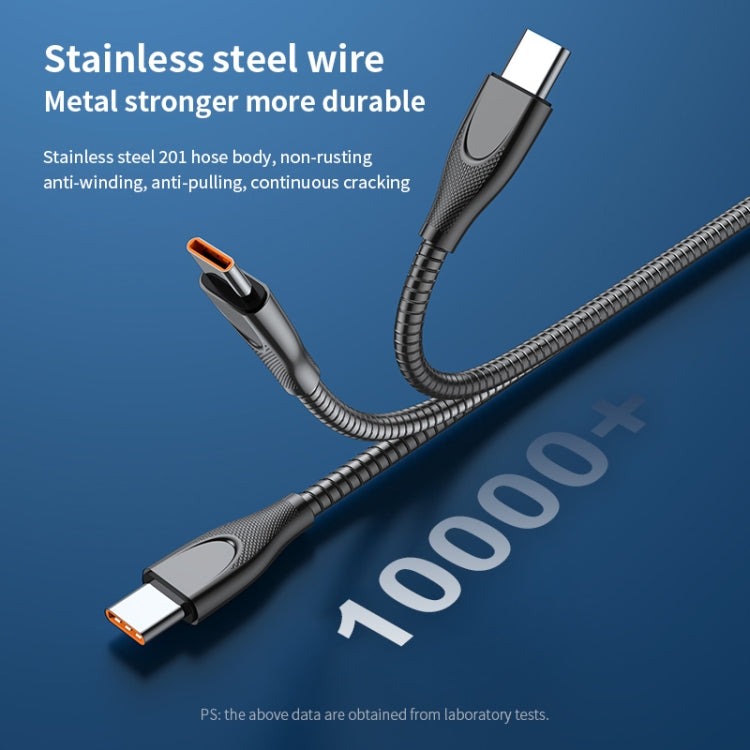 ADC-009 USB-C / Type-Cから8ピン亜鉛合金ホース急速充電データケーブル、ケーブル長：1m、USB-C / Type-Cから8ピン