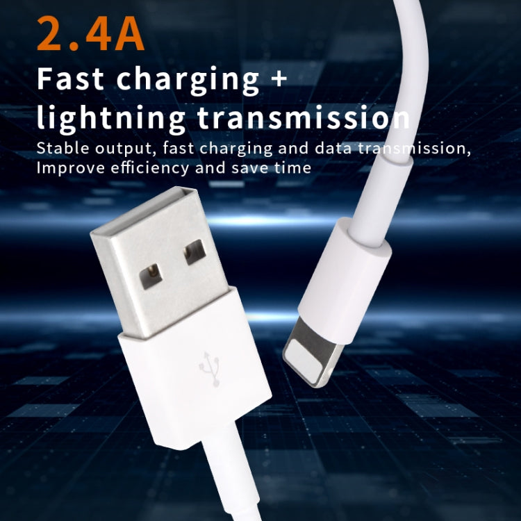 IVON CA19 2.4A USB から 8ピン 急速充電データケーブル iPhone、iPad用、長さ：1m