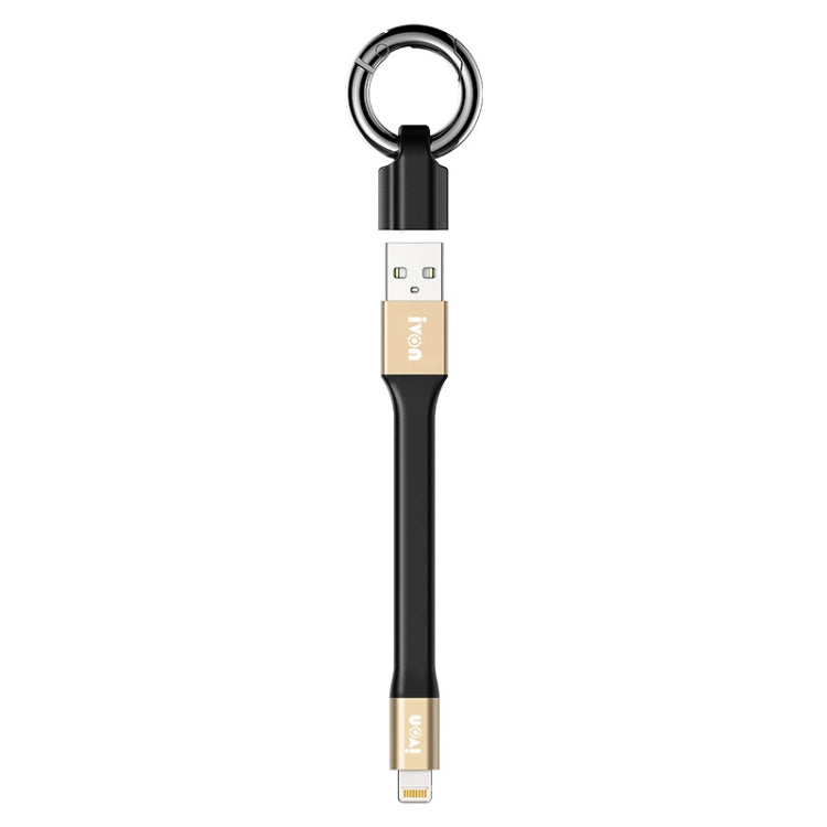 IVON CA90 2.4A USB から 8ピン ポータブルデータケーブル リング付き、長さ：14.5cm、8ピン
