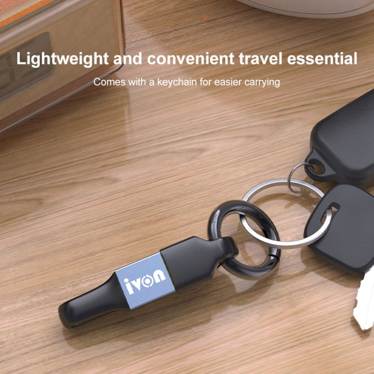 IVON CA90 2.4A USB から 8ピン ポータブルデータケーブル リング付き、長さ：14.5cm、8ピン