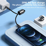 REMAX RC-140i Thorシリーズ PD 20W USB-C / Type-Cから8ピン携帯用ランヤードデータケーブル、ケーブル長：1.2m、USB-C / Type-Cから8ピン