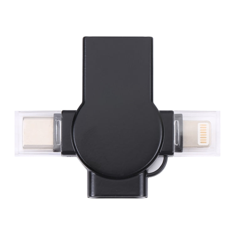 X09 4-in-1 USB からデュアル8ピン＋USB-C/Type-C インターフェース OTGアダプター、4-in-1