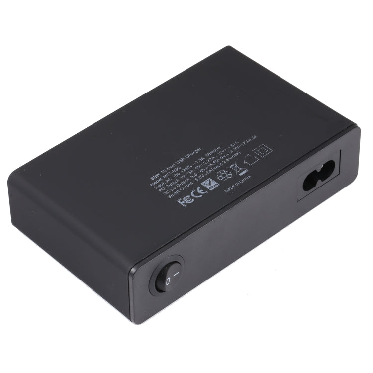 MFT-03Q 10in1 65W QC3.0 USBスマート急速充電器、EUプラグ、EUプラグ