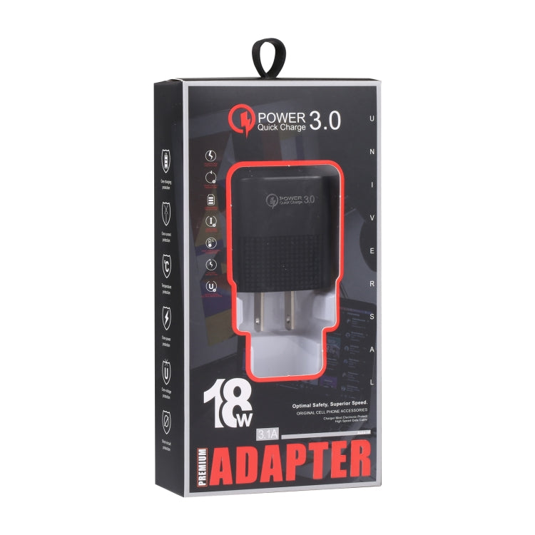 LZ-2117 18W QC3.0 3.1A USB急速充電器、USプラグ、USプラグ