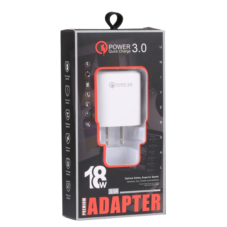 LZ-2117 18W QC3.0 3.1A USB急速充電器、USプラグ、USプラグ